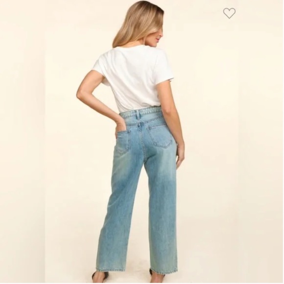 Haptics Ripped Patchwork High Waist Straight Leg Jeans - Picture 5 of 8